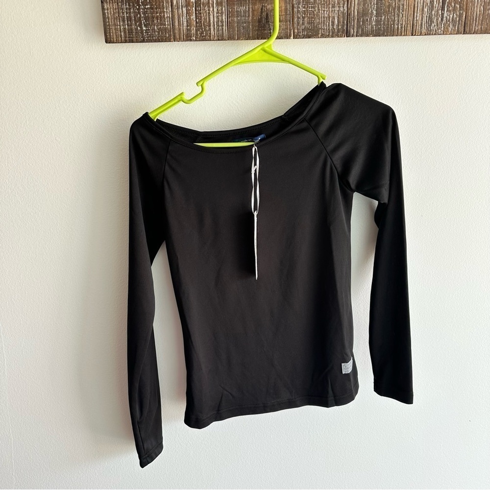 Black Long Sleeve Top open back design size youth small simply southern NWT